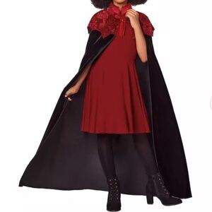 Spirit Red and Black Vampire Cape for Kids